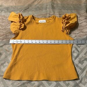 anthropology mustard yellow top size small